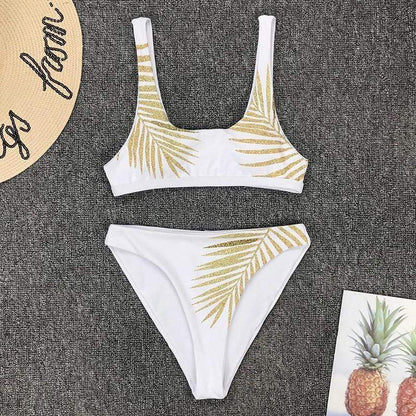 Silver Sam Clothing Tropical Leaves Print Bikini Set Women Swimsuit