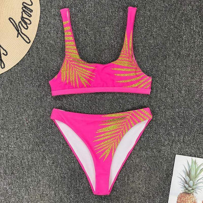 Silver Sam Clothing Tropical Leaves Print Bikini Set Women Swimsuit