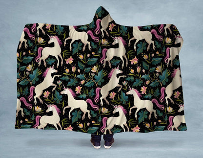 Orange Poppy Women's Clothing Unicorn Forest Hooded Blanket