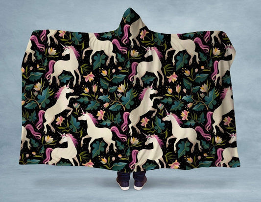 Orange Poppy Women's Clothing Unicorn Forest Hooded Blanket