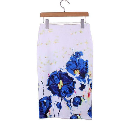 hansleii WWP0025 / M Vintage Flower Pattern Middle Skirt