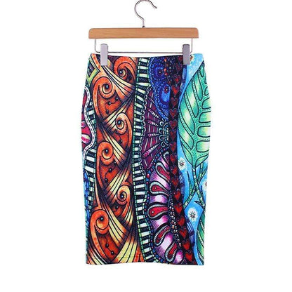 hansleii WWP0028 / M Vintage Flower Pattern Middle Skirt