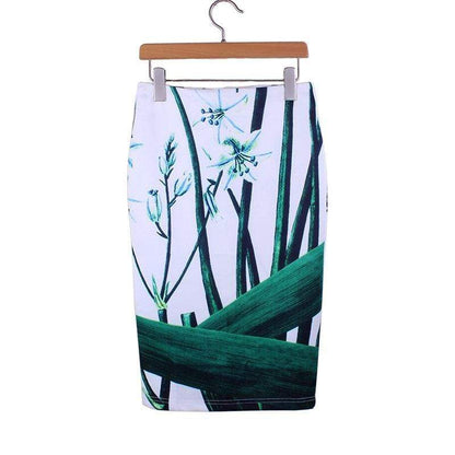 hansleii WWP0030 / M Vintage Flower Pattern Middle Skirt