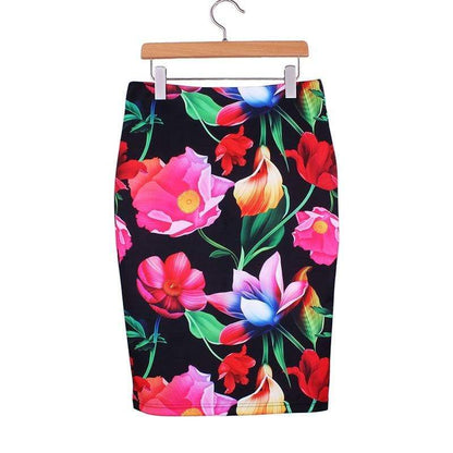 hansleii WWP0021 / M Vintage Flower Pattern Middle Skirt