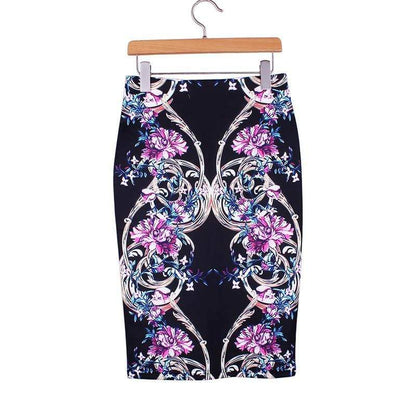 hansleii WWP0020 / M Vintage Flower Pattern Middle Skirt