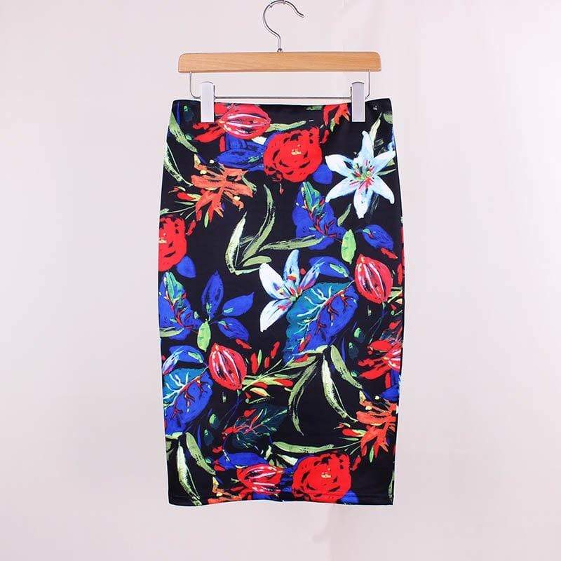 hansleii WWP008 / M Vintage Flower Pattern Middle Skirt