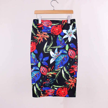 hansleii WWP008 / M Vintage Flower Pattern Middle Skirt