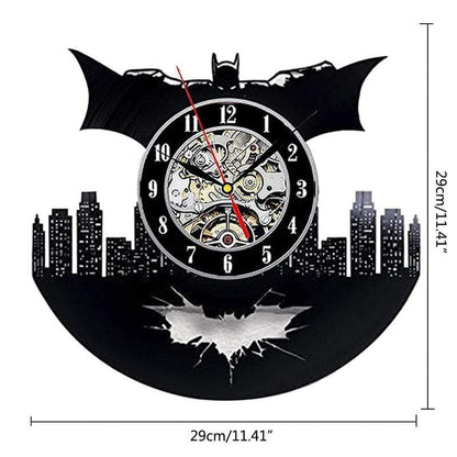 hansleii Vinyl Record Wall Clock Creative Clock CD Vinyl Disc Wall Clock Skull Dog Themed Home Decor 3D Hanging Clock With Remote Control