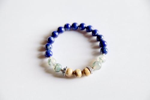 Purple Lily Jewelry & Watches Virgo Sign ~ Genuine Lapis Lazuli, Moss Agate &