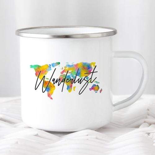 Magenta Shadow Gifts Wanderlust Enamel Mug Camping Mug Happy Hiker