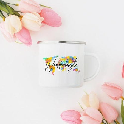Magenta Shadow Gifts Wanderlust Enamel Mug Camping Mug Happy Hiker
