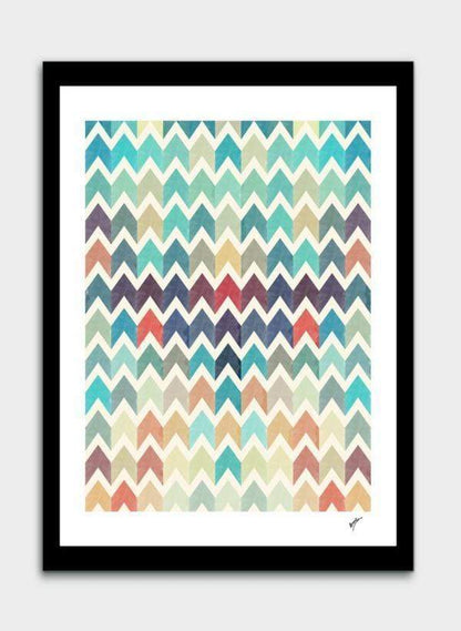 Scorpius Home Decor Watercolor Chevron Pattern II   Frame