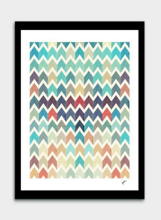 Scorpius Home Decor Watercolor Chevron Pattern II   Frame