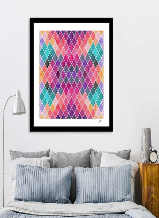 Scorpius Home Decor Watercolor Geometric Patterns  Frame