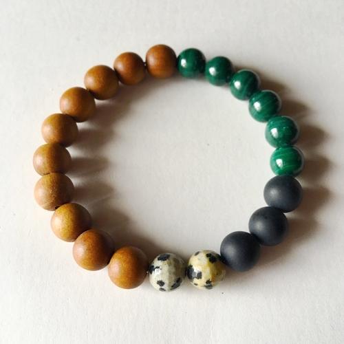 Purple Lily Jewelry & Watches Wealth and Protection Bracelet ~ Malachite, Matte
