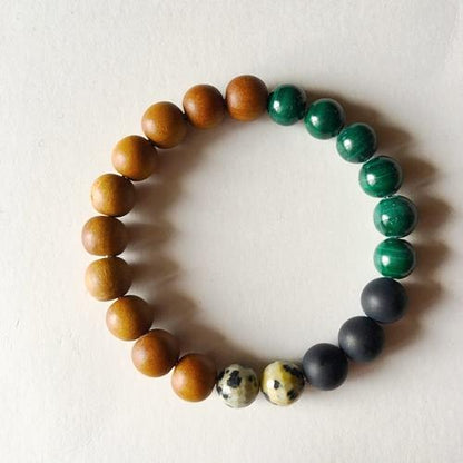 Purple Lily Jewelry & Watches Wealth and Protection Bracelet ~ Malachite, Matte