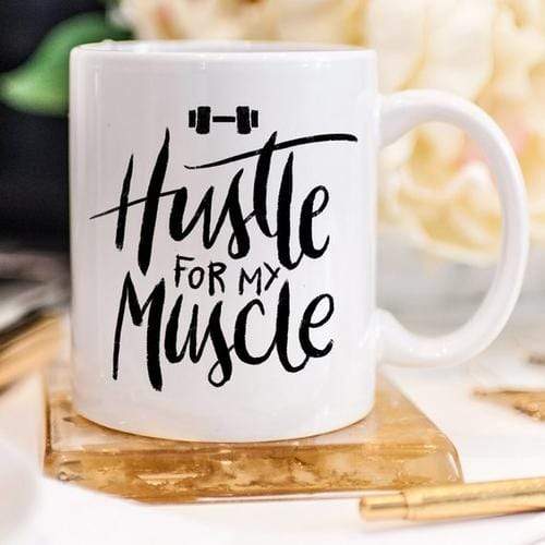 Magenta Shadow Gifts Weight Lifting Coffee Mug, Hustle For The Muscle,