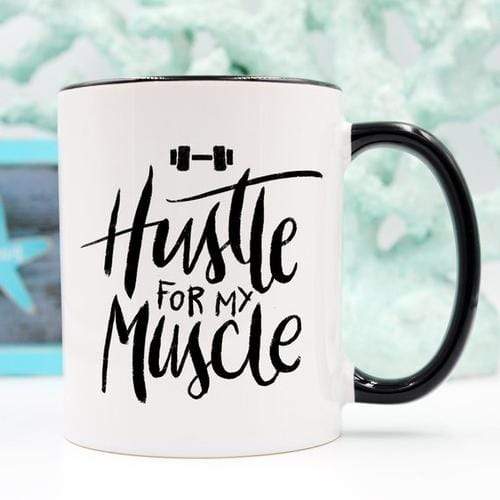 Magenta Shadow Gifts Weight Lifting Coffee Mug, Hustle For The Muscle,