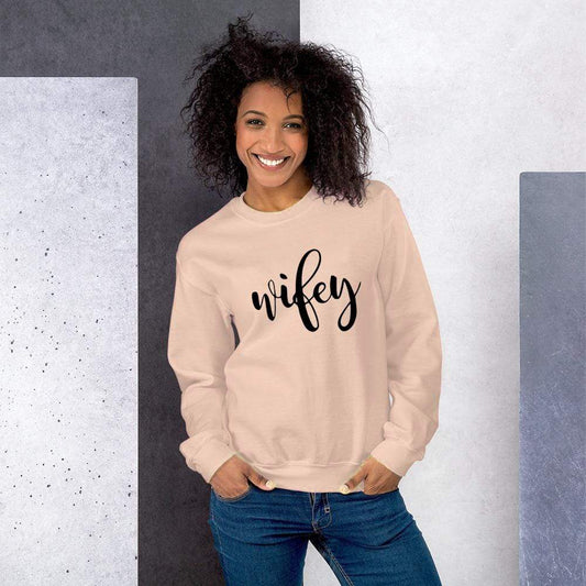Red Alcestis Sweaters & Hoodies Wifey Sweatshirt