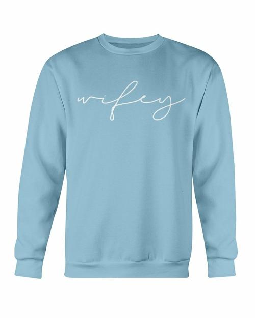 Red Alcestis Sweaters & Hoodies 2XL / Carolina Blue / Gildan Crewneck Sweatshirt Wifey Sweatshirt