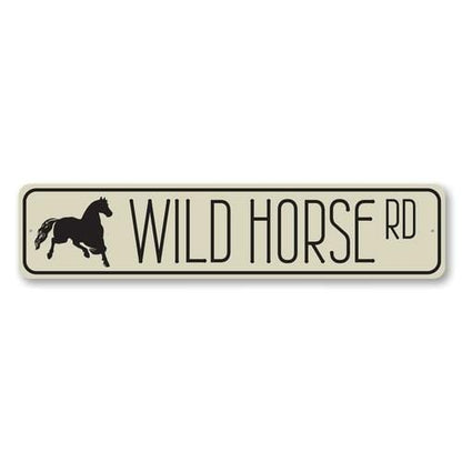 Orchid Eurybia Home Decor 6 x 24 inches Wild Horse Road Sign