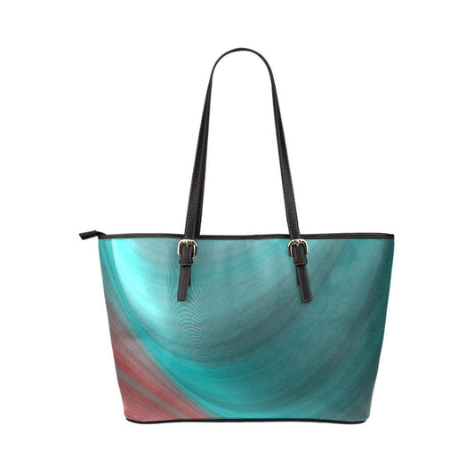 Grey Coco Activewear One Size Women's Leather Tote Bag, Gradient Sea Green Double Handle Handbag