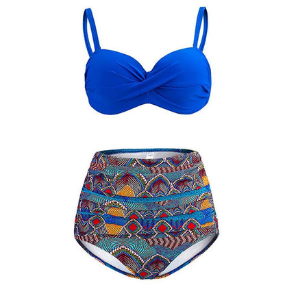 Glow Road Women's Clothing Women's Multicoloured Polyester Swim Bikini Set