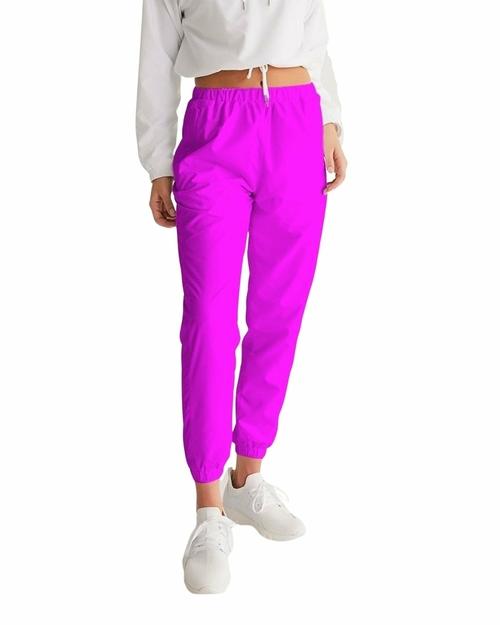 Grey Coco Activewear L Womens Athletic Pants, Hot Pink Track Pants