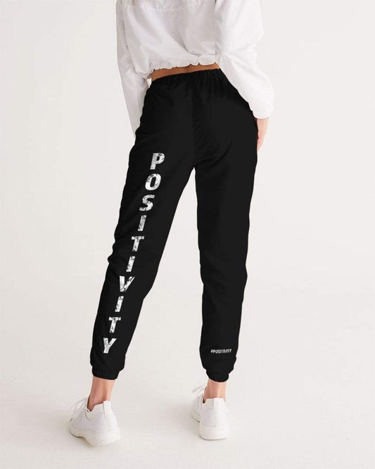 Grey Coco Activewear Womens Athletic Pants, Positivity Graphic Text Style Track Pants