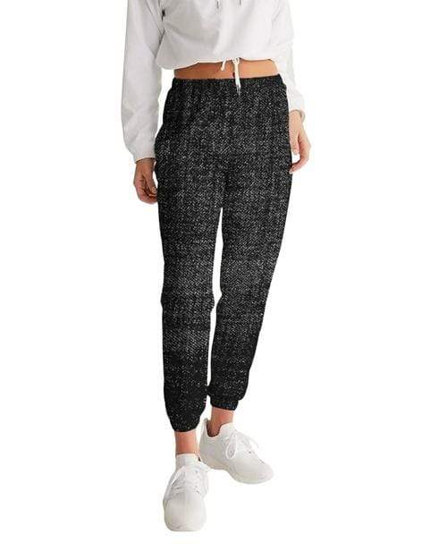 Grey Coco Activewear L Womens Athletics, Black And Gray Distressed Style Track Pants