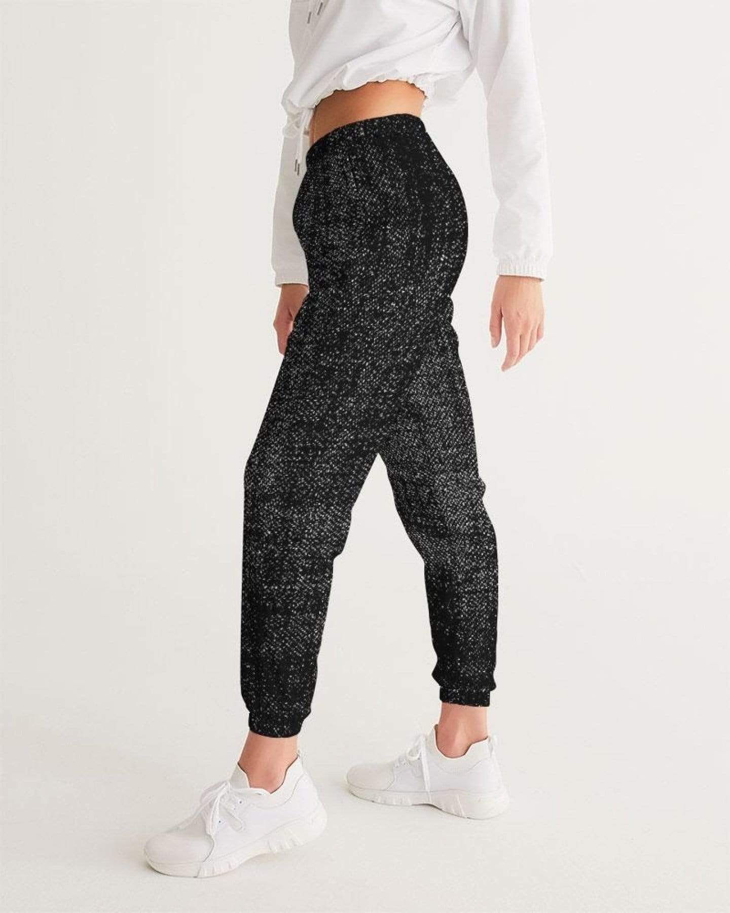 Grey Coco Activewear Womens Athletics, Black And Gray Distressed Style Track Pants