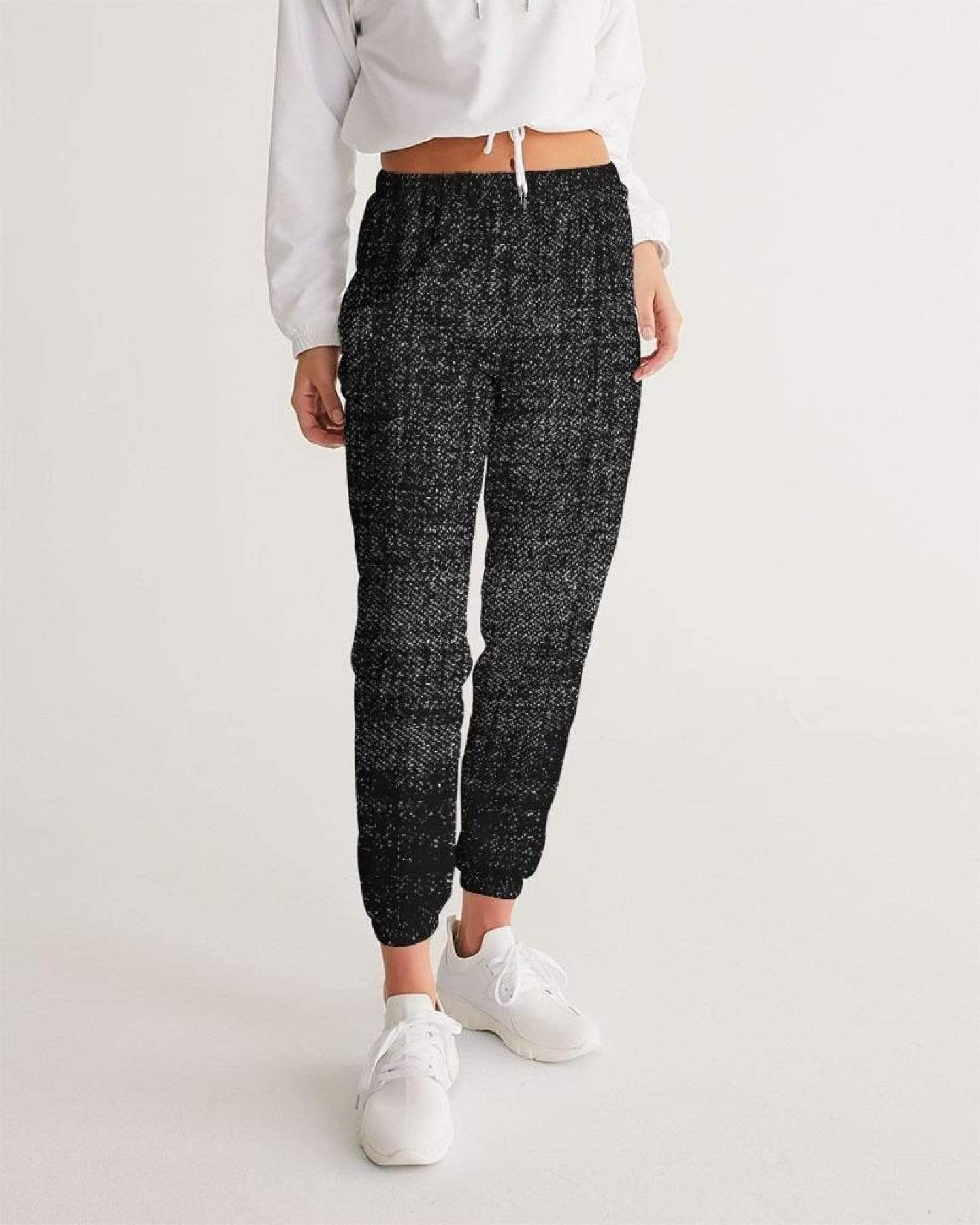 Grey Coco Activewear Womens Athletics, Black And Gray Distressed Style Track Pants