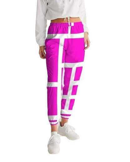 Grey Coco Activewear L Womens Athletics, Pink And White Block Line Style Track Pants