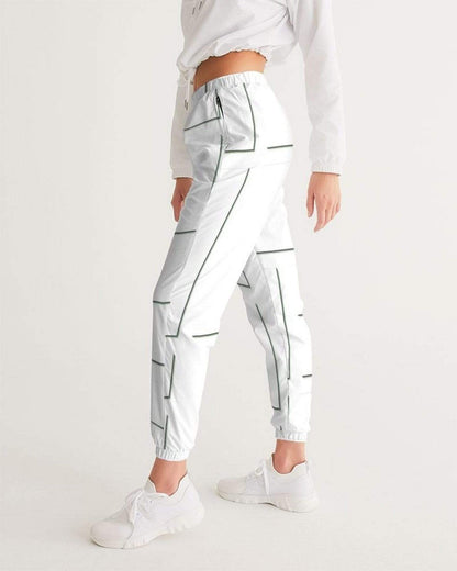 Grey Coco Activewear Womens Athletics, White And Gray Line Style Track Pants