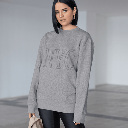 Yellow Pandora Tops & Blouses Womens Gray NYC Crewneck Sweatshirt