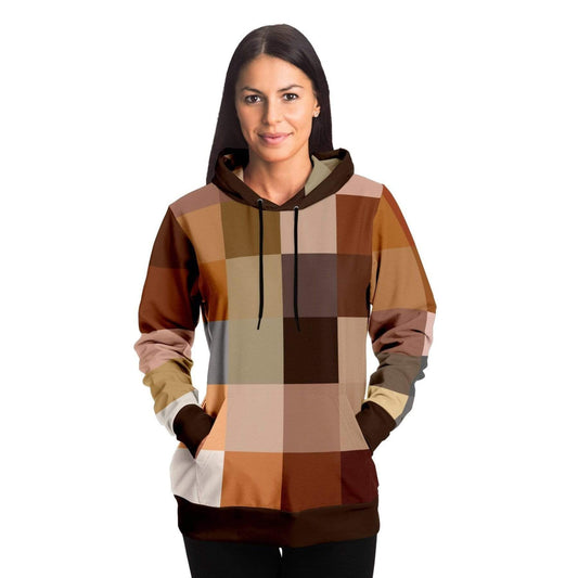 Grey Coco Activewear Womens Hoodies, Brown Natural Tones Graphic Style Hooded Sweatshirt