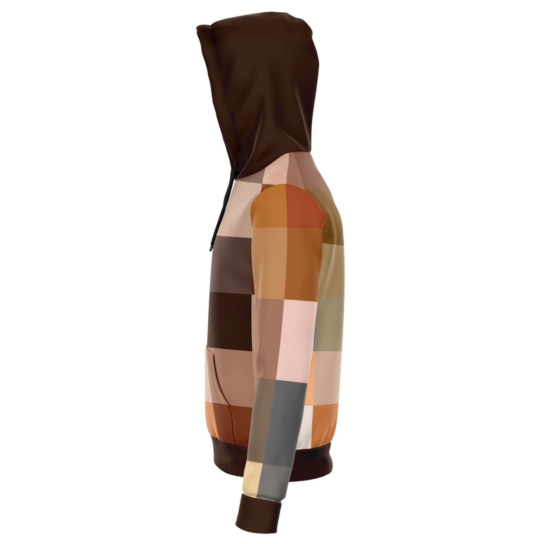Grey Coco Activewear Womens Hoodies, Brown Natural Tones Graphic Style Hooded Sweatshirt