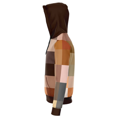 Grey Coco Activewear Womens Hoodies, Brown Natural Tones Graphic Style Hooded Sweatshirt