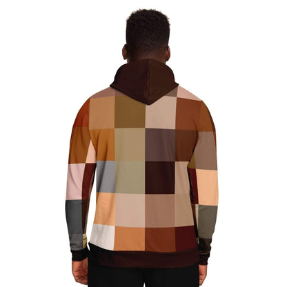 Grey Coco Activewear Womens Hoodies, Brown Natural Tones Graphic Style Hooded Sweatshirt