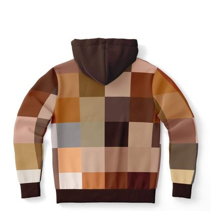 Grey Coco Activewear Womens Hoodies, Brown Natural Tones Graphic Style Hooded Sweatshirt
