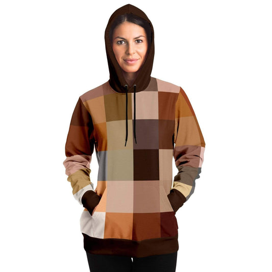 Grey Coco Activewear Womens Hoodies, Brown Natural Tones Graphic Style Hooded Sweatshirt