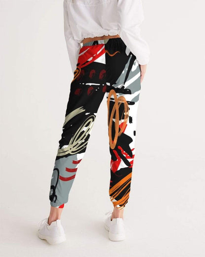 Grey Coco Activewear Womens Sportswear, Black Red And White Color Swatch Style Track Pants