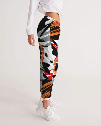 Grey Coco Activewear Womens Sportswear, Black Red And White Color Swatch Style Track Pants
