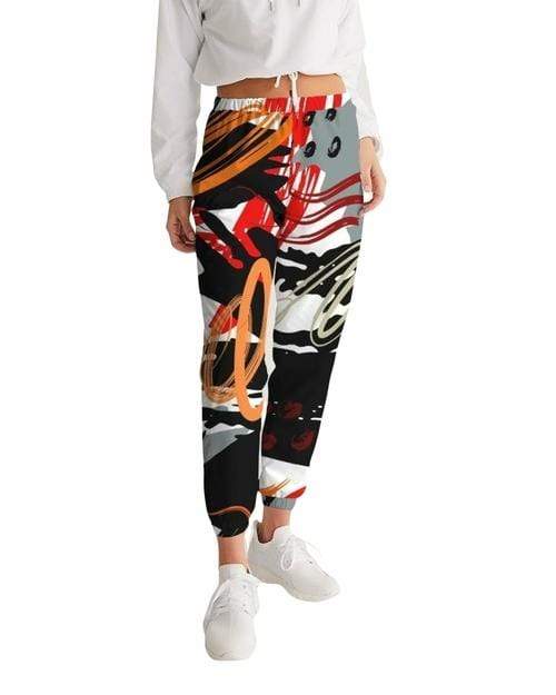 Grey Coco Activewear L Womens Sportswear, Black Red And White Color Swatch Style Track Pants