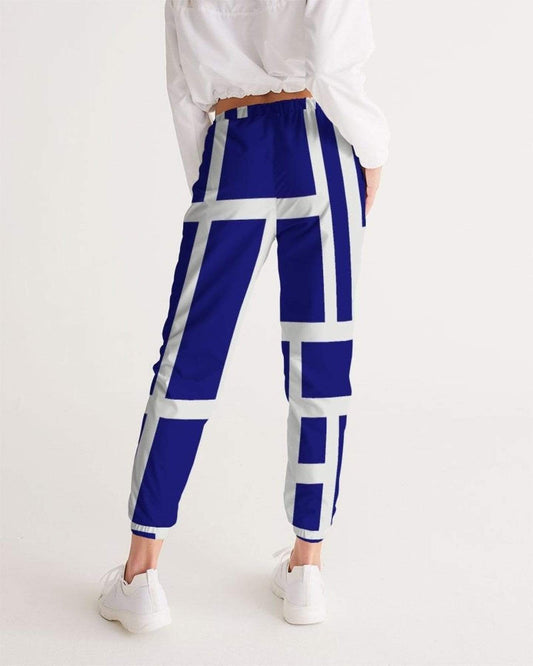 Grey Coco Activewear Womens Sportswear, Blue And White Block Style Track Pants