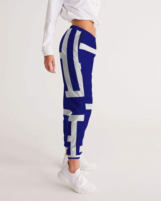 Grey Coco Activewear Womens Sportswear, Blue And White Block Style Track Pants