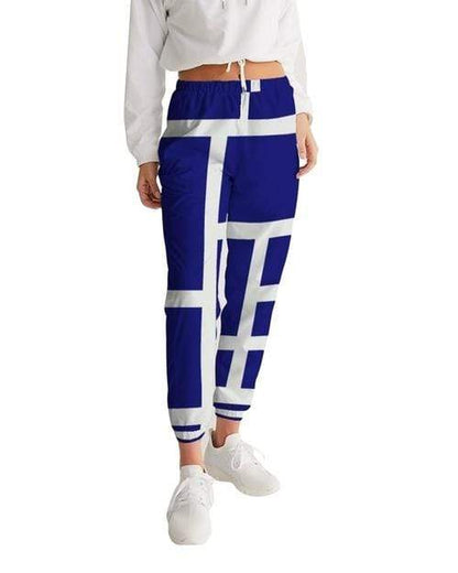 Grey Coco Activewear L Womens Sportswear, Blue And White Block Style Track Pants