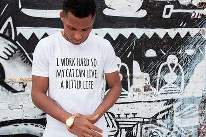 Green Lucky Men's Clothing Work Hard Men's Tee