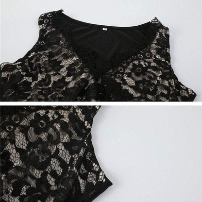 hansleii WSYORE Sexy Lace Tops Women 2018 New Summer Fashion Deep V-neck Sleeveless Vest Female Hot Sales Black Color Tank Top NS158