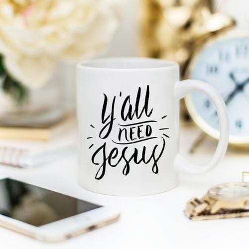 Magenta Shadow Gifts Y’all Need Jesus, Coffee Cup, Coffee Mug, Funny